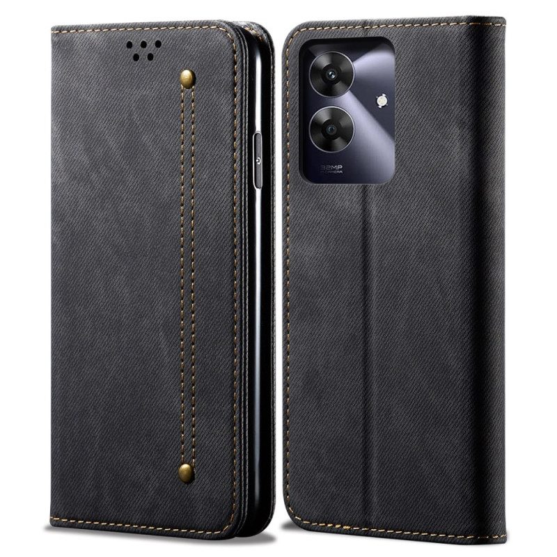 Flip Case Realme Note 60x Handyhülle Denim-stoff