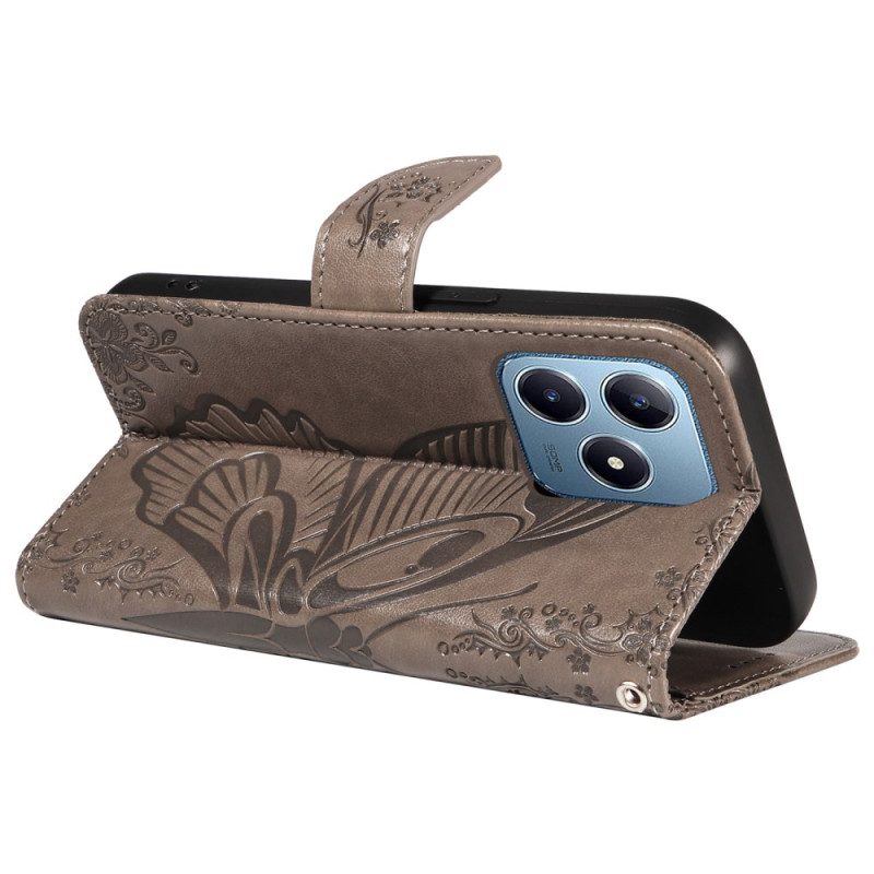 Lederhüllen Realme Note 60x Grafischer Schmetterling