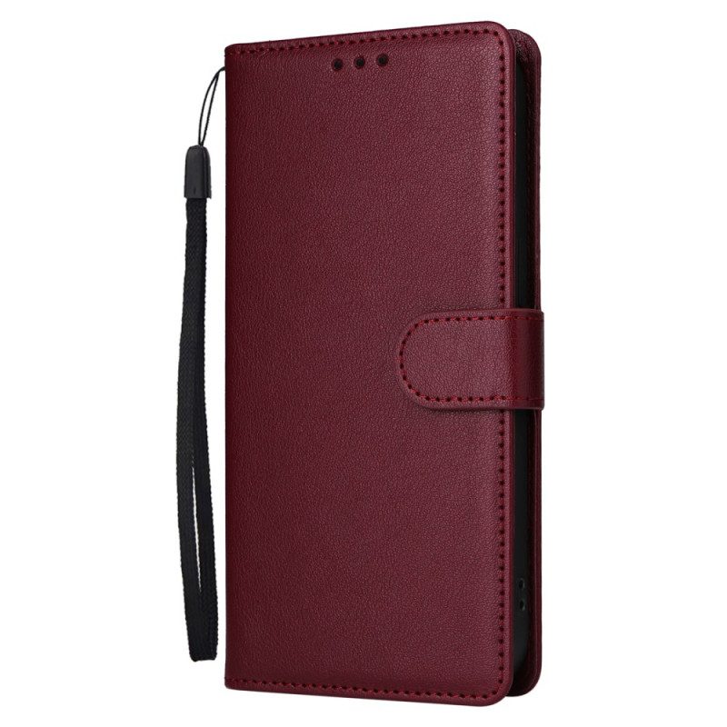 Lederhüllen Realme Note 60x Handyhülle Glattes Kunstleder