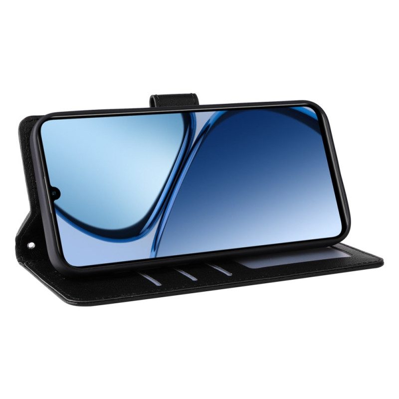 Lederhüllen Realme Note 60x Handyhülle Glattes Kunstleder