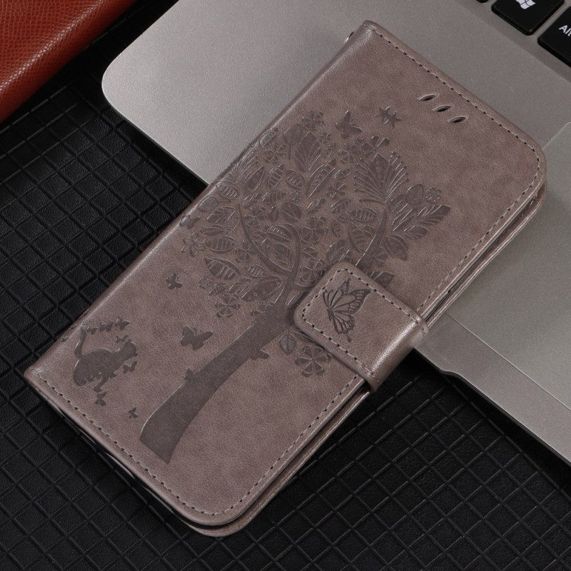 Lederhüllen Für Huawei Pura 80 Ultra Katze Und Baum