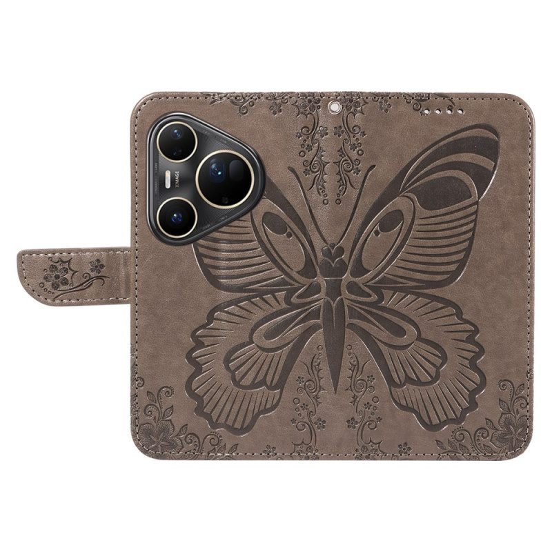 Lederhüllen Huawei Pura 80 Ultra Grafischer Schmetterling