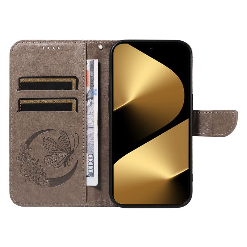 Lederhüllen Huawei Pura 80 Ultra Grafischer Schmetterling