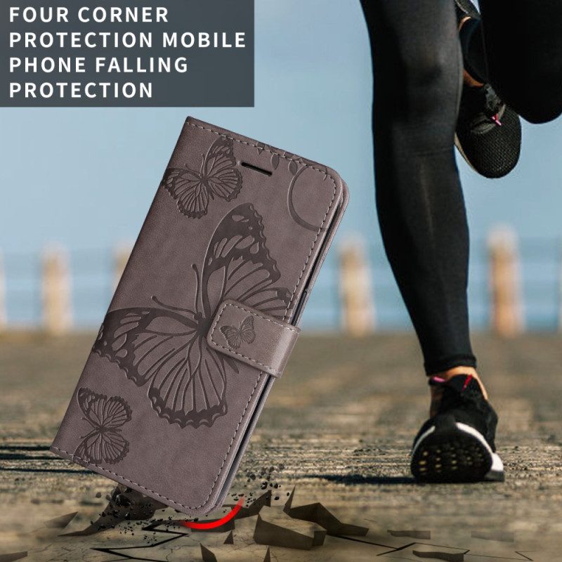 Lederhüllen Huawei Pura 80 Ultra Handyhülle Große Schmetterlinge