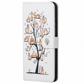 Lederhüllen Für Xiaomi Redmi Note 11 Pro / 11 Pro 5G Mit Kordel Funky Cats Mit Riemen