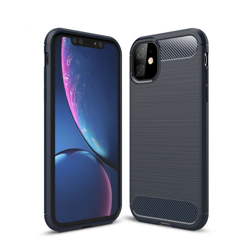Handyhülle Für iPhone 11 Gebürstete Kohlefaser