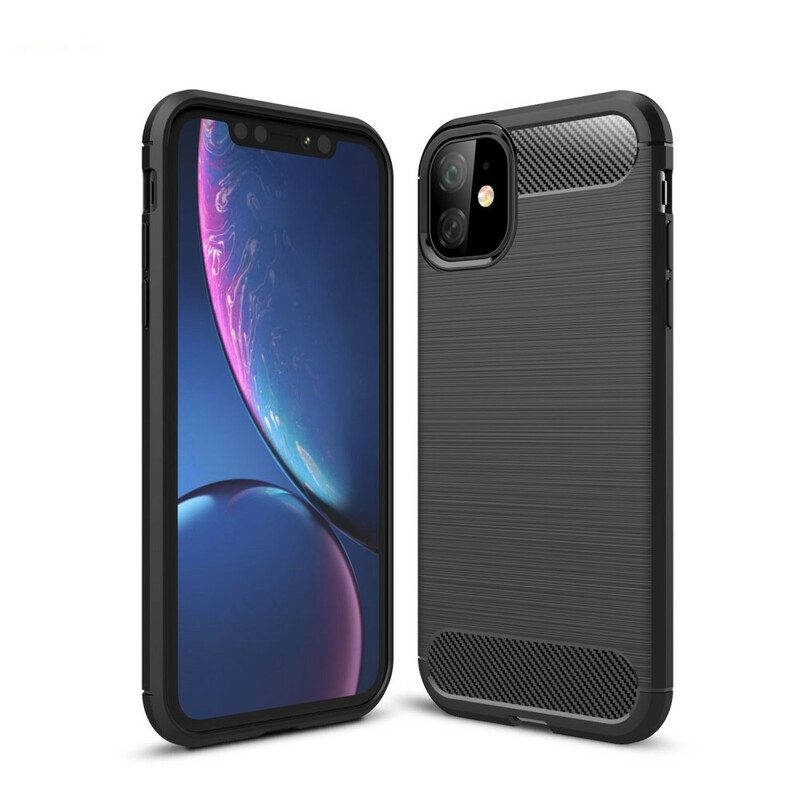 Handyhülle Für iPhone 11 Gebürstete Kohlefaser
