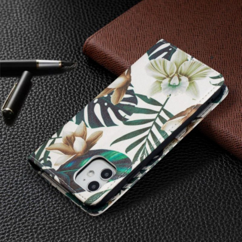 Schutzhülle Für iPhone 11 Flip Case Blätter