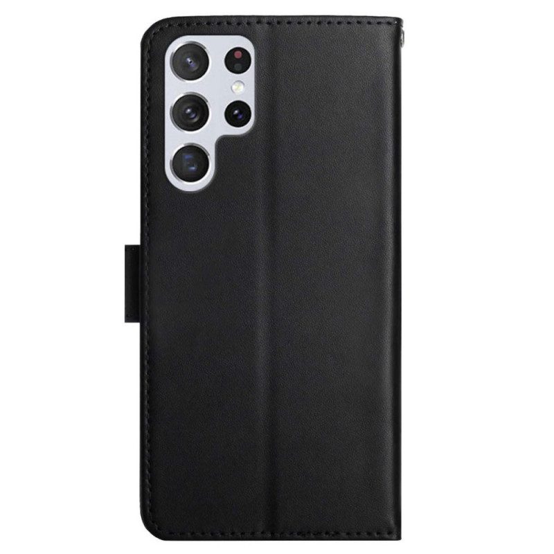 Flip Case Für Samsung Galaxy S22 Ultra 5G Echtes Nappaleder