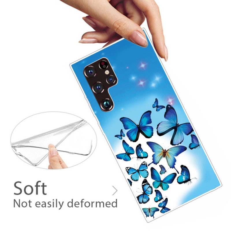 Handyhülle Für Samsung Galaxy S22 Ultra 5G Schmetterlinge Schmetterlinge 2