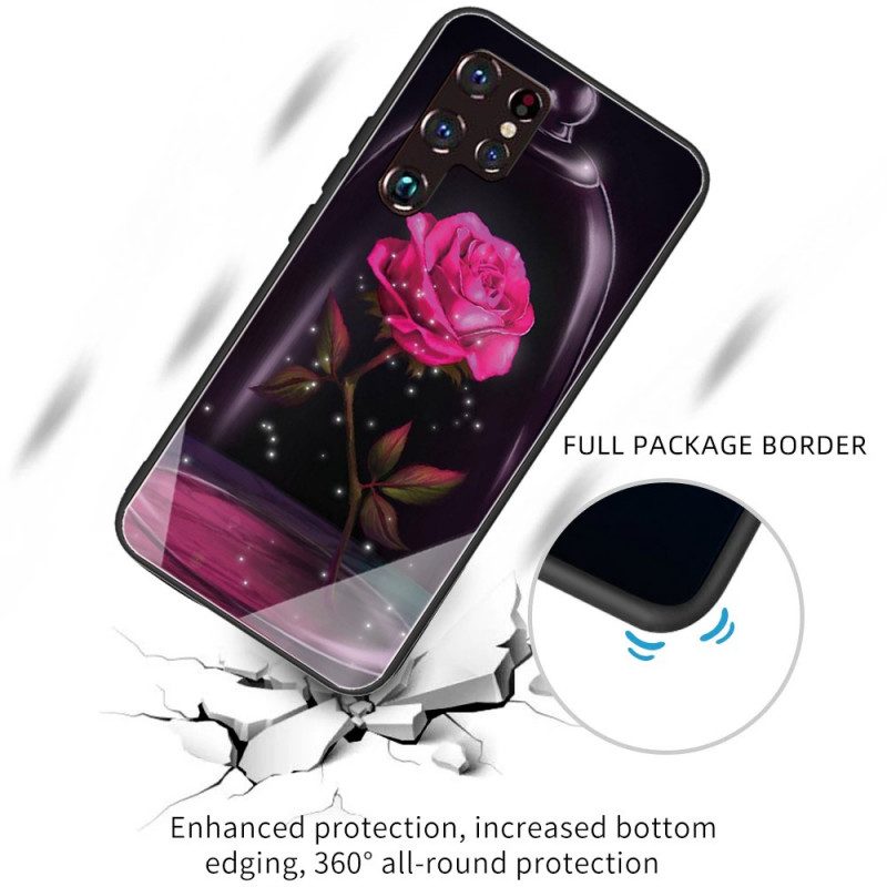 Hülle Für Samsung Galaxy S22 Ultra 5G Magisches Rosa Gehärtetes Glas