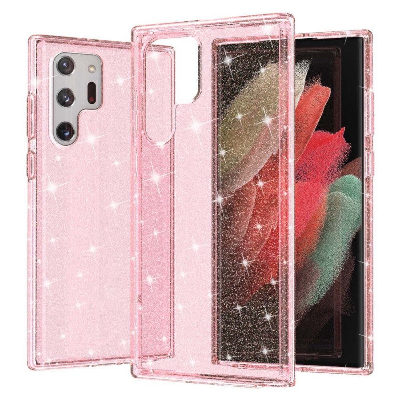 Hülle Für Samsung Galaxy S22 Ultra 5G Transparente Pailletten