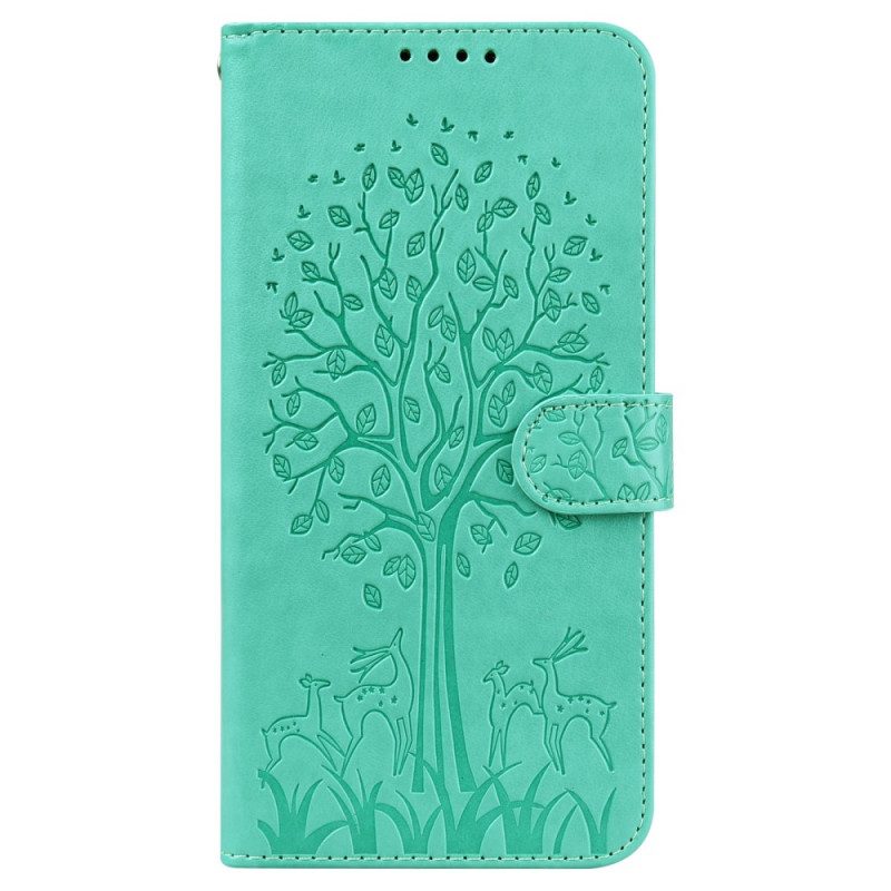 Lederhüllen Für Samsung Galaxy S22 Ultra 5G Baum Und Hirsch
