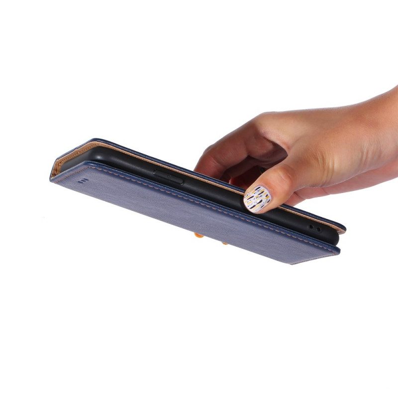Schutzhülle Für Samsung Galaxy S22 Ultra 5G Flip Case Nähte Aus Kunstleder