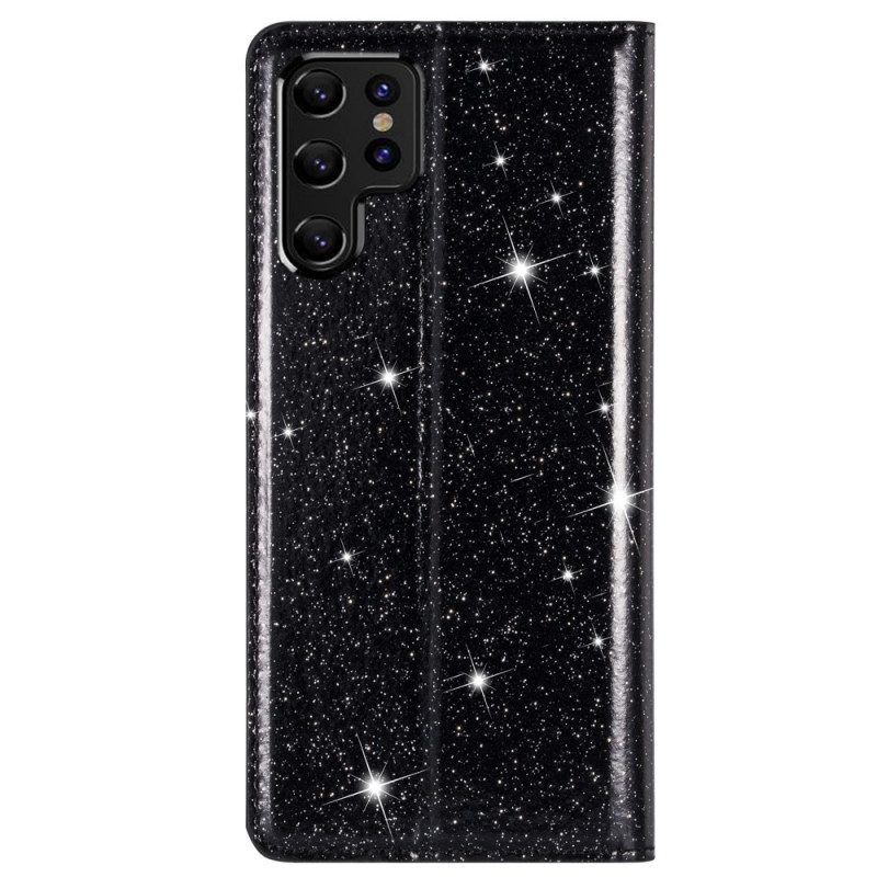 Schutzhülle Für Samsung Galaxy S22 Ultra 5G Flip Case Pailletten-stil