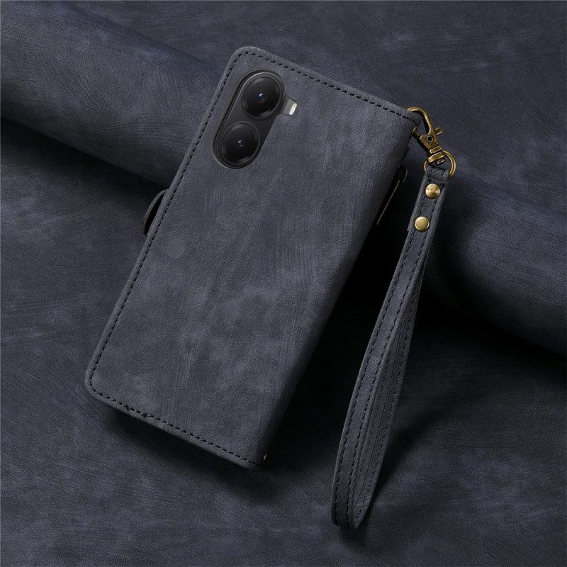 Lederhüllen Für Poco X7 Pro 5g Geldbörse Mit Geometrischen Linien