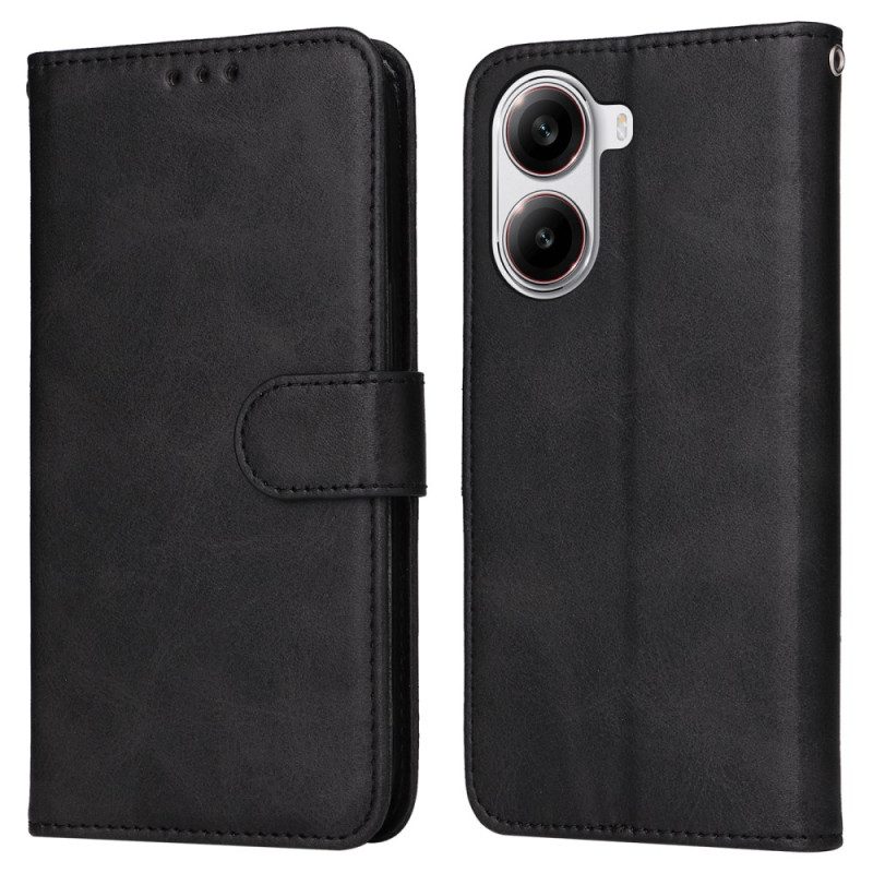 Lederhüllen Für Poco X7 Pro 5g Glattes Kunstleder Mit Riemen