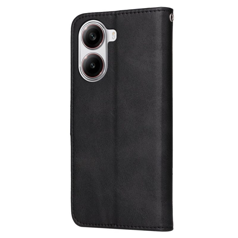 Lederhüllen Für Poco X7 Pro 5g Glattes Kunstleder Mit Riemen