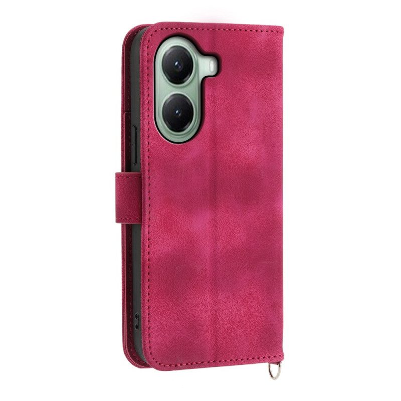 Lederhüllen Poco X7 Pro 5g Blumenmuster Mit Riemen Und Schultergurt