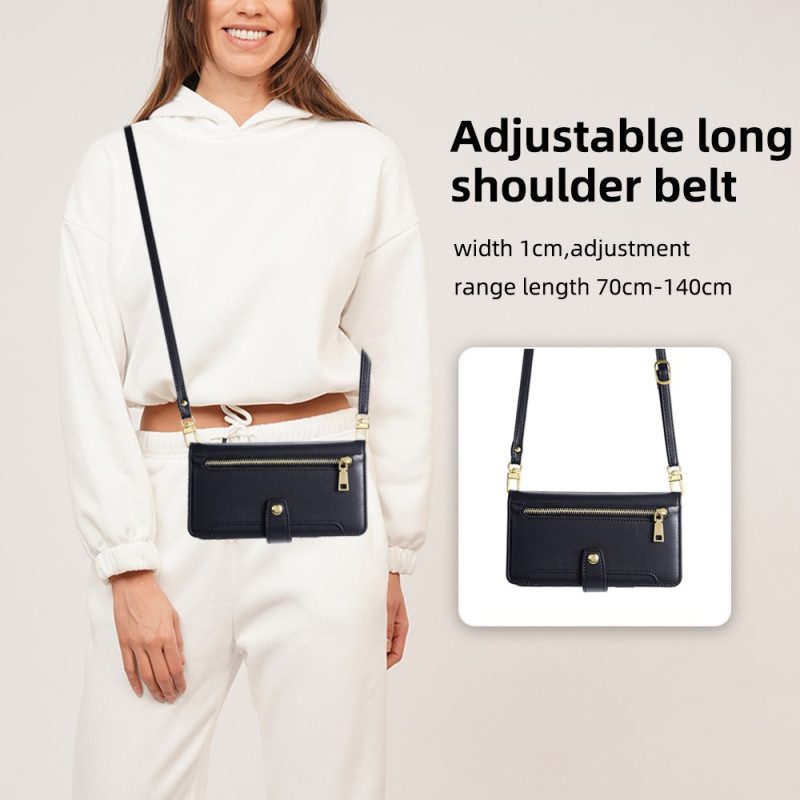 Lederhüllen Poco X7 Pro 5g Geldbörse Mit Reißverschlussfach Und Riemen