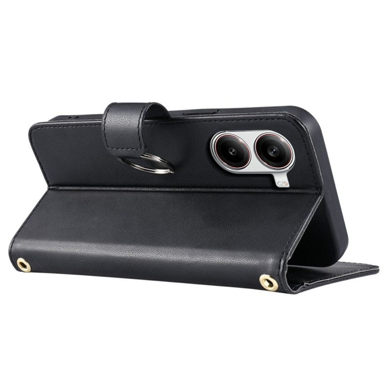 Lederhüllen Poco X7 Pro 5g Gestepptes Design Mit Schlüsselband Und Schultergurt