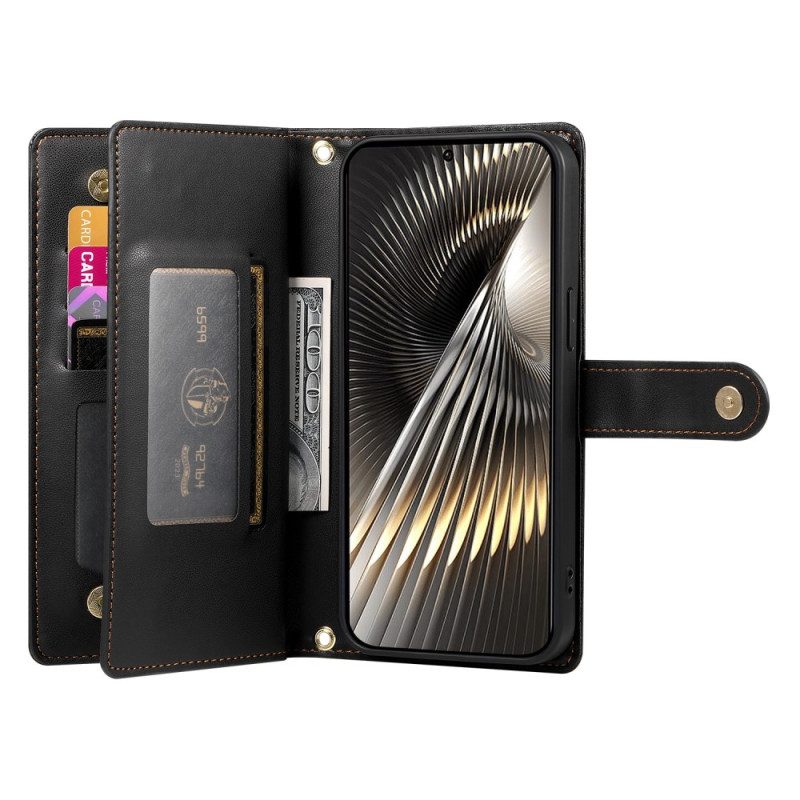 Lederhüllen Poco X7 Pro 5g Handyhülle Geldbörse Mit Riemen Und Schulterriemen