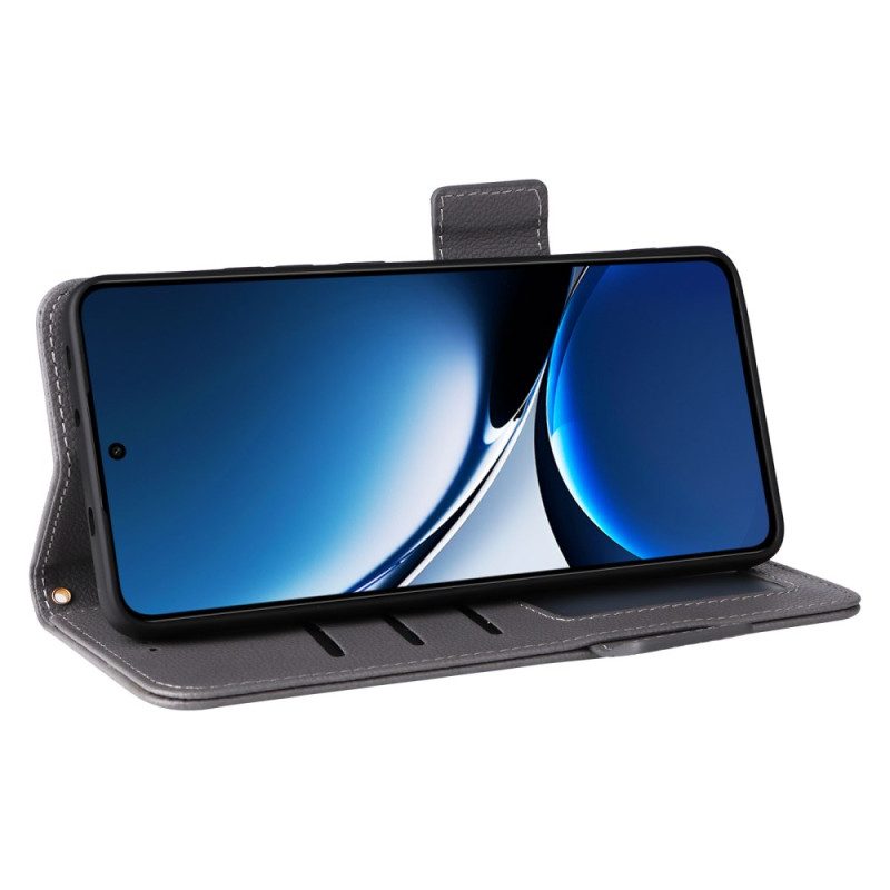 Lederhüllen Poco X7 Pro 5g Handyhülle Kunstleder In Litschi Mit Riemen