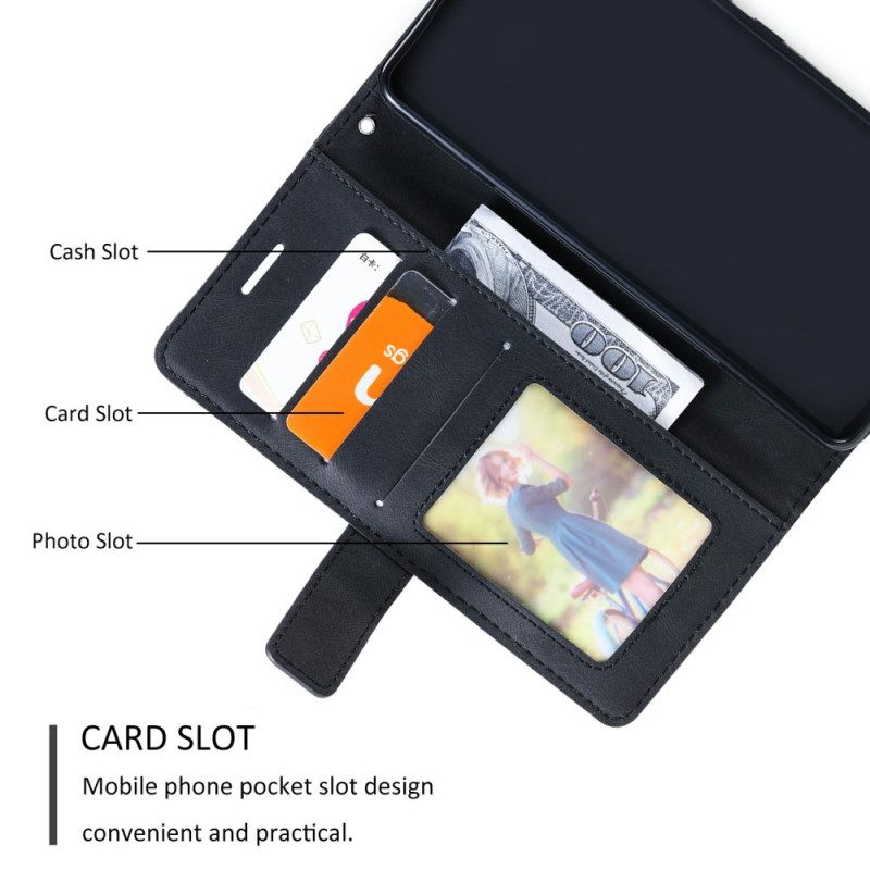 Lederhüllen Poco X7 Pro 5g Handyhülle Zweifarbige Geometrische Linien