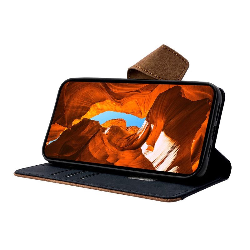 Lederhüllen Poco X7 Pro 5g Zweifarbiger Retro-stil