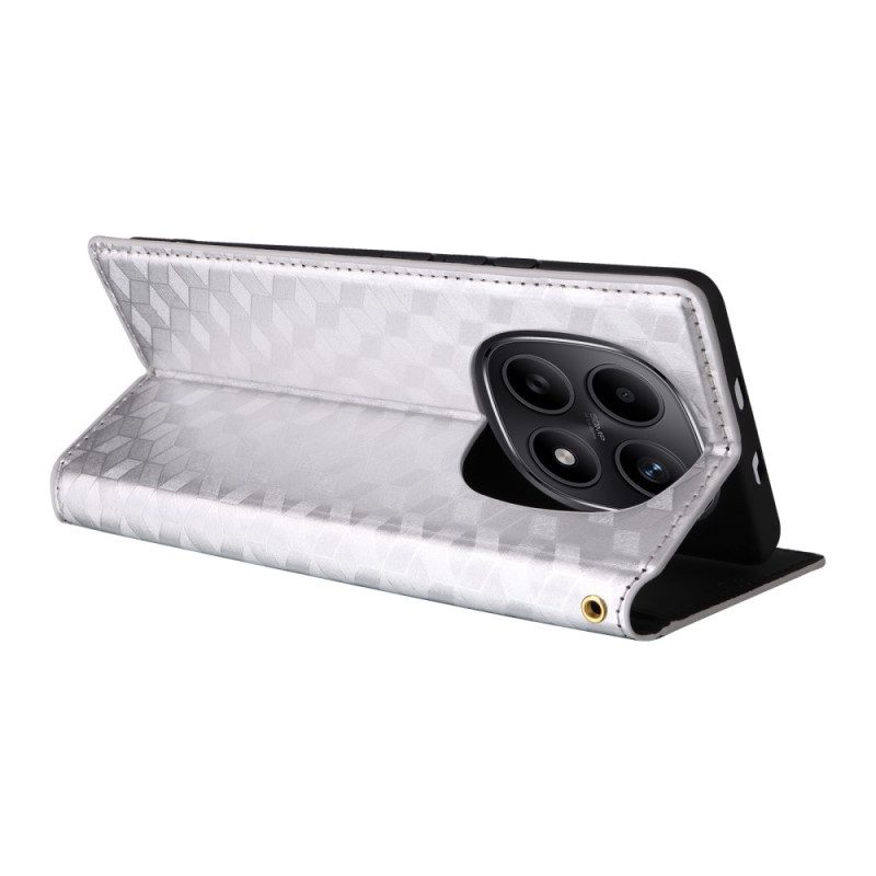 Flip Case Xiaomi Redmi Note 15 5g Handyhülle Graviertes Rautenmuster