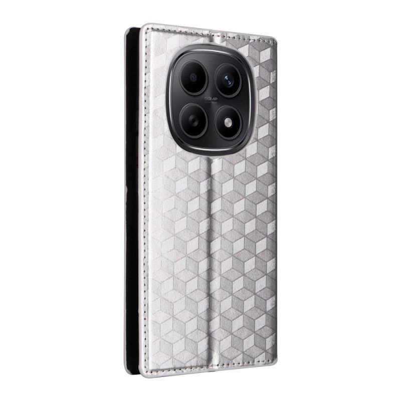 Flip Case Xiaomi Redmi Note 15 5g Handyhülle Graviertes Rautenmuster