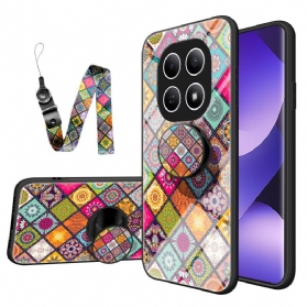 Hülle Xiaomi Redmi Note 15 5g Handyhülle Patchwork-ständer Und -tragegurt