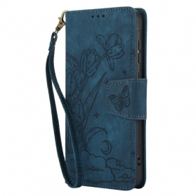 Lederhüllen Für Xiaomi Redmi Note 15 5g Blumen Und Schmetterlinge