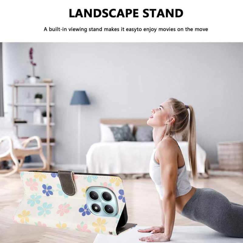 Lederhüllen Für Xiaomi Redmi Note 15 5g Bunte Blumen