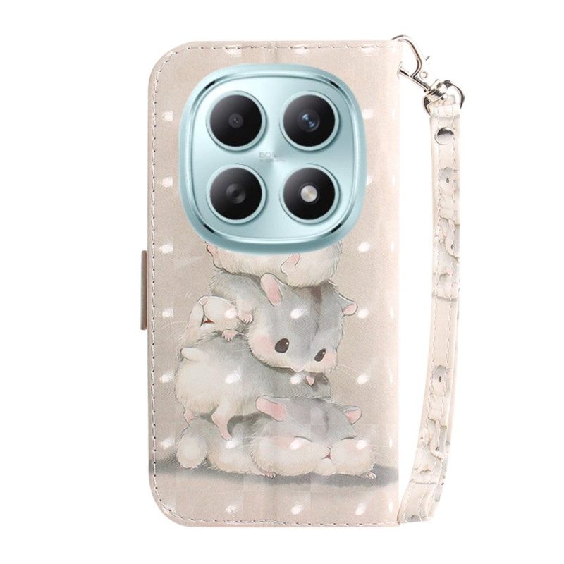 Lederhüllen Für Xiaomi Redmi Note 15 5g Hamster Mit Umhängeband