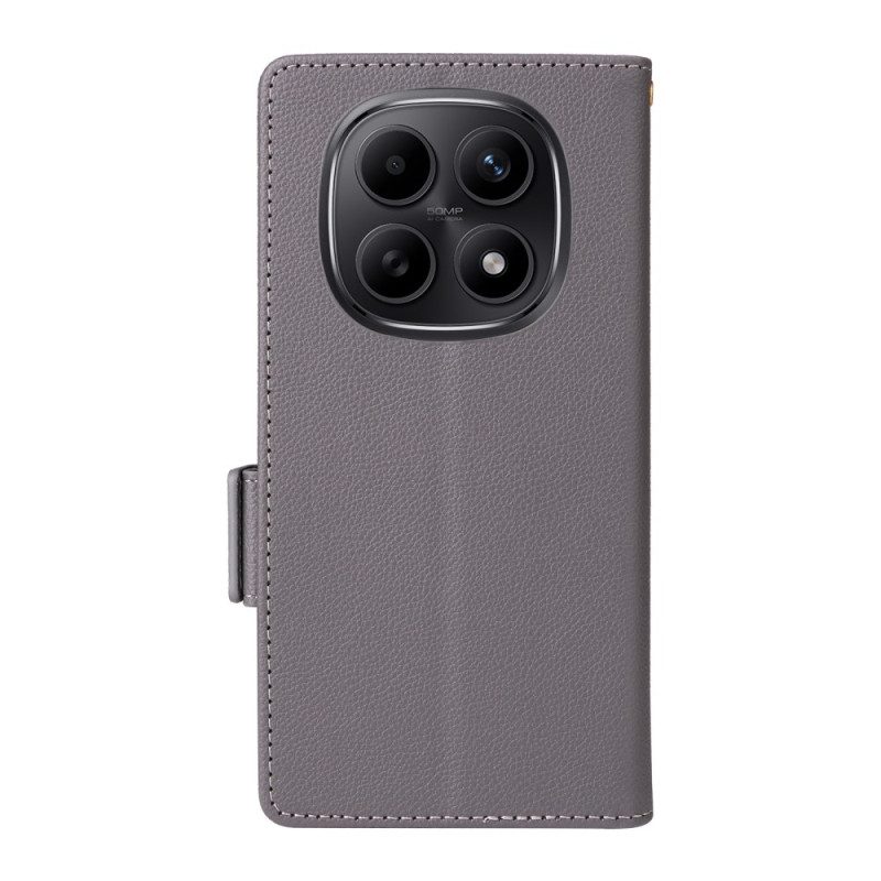 Lederhüllen Für Xiaomi Redmi Note 15 5g Litschi-textur Mit Armband