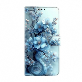 Lederhüllen Xiaomi Redmi Note 15 5g Eisblaue Blume