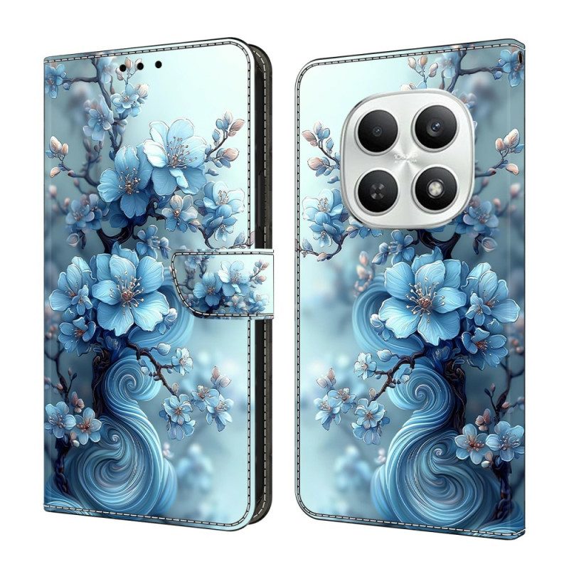 Lederhüllen Xiaomi Redmi Note 15 5g Eisblaue Blume