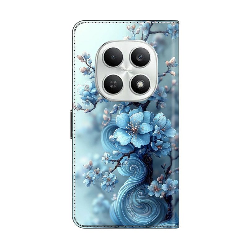 Lederhüllen Xiaomi Redmi Note 15 5g Eisblaue Blume