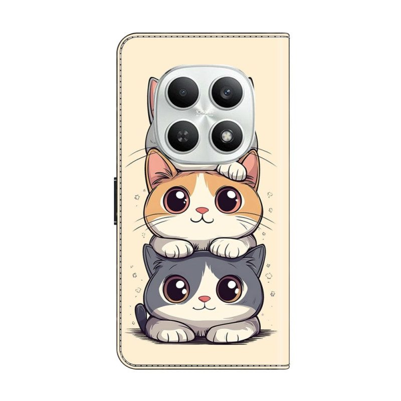 Lederhüllen Xiaomi Redmi Note 15 5g Gestapelte Katzen