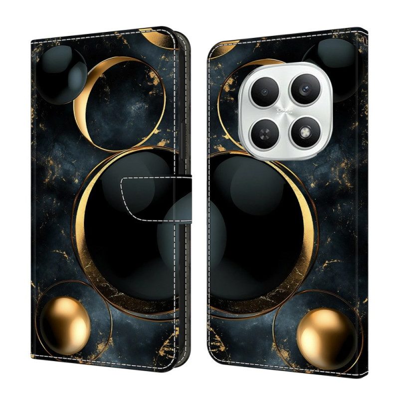 Lederhüllen Xiaomi Redmi Note 15 5g Goldene Ringe