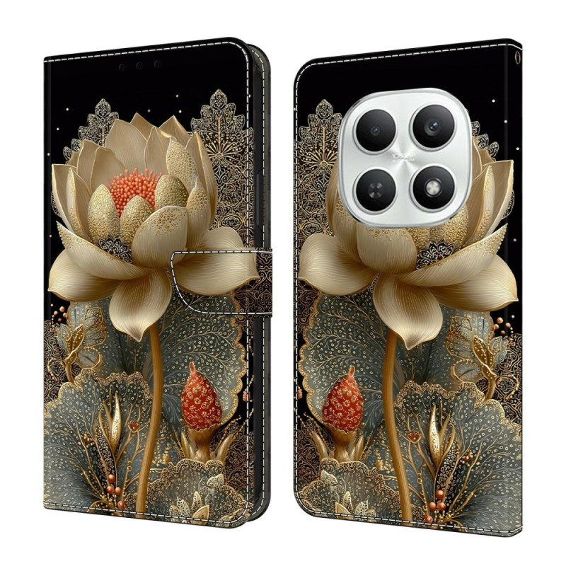Lederhüllen Xiaomi Redmi Note 15 5g Goldener Lotus