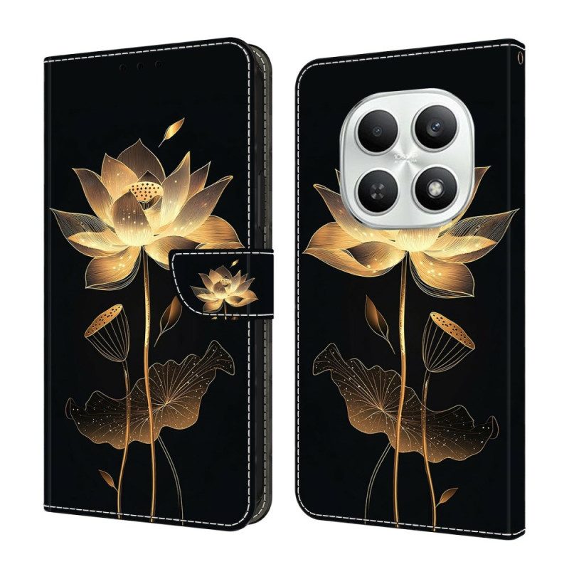 Lederhüllen Xiaomi Redmi Note 15 5g Goldener Lotus