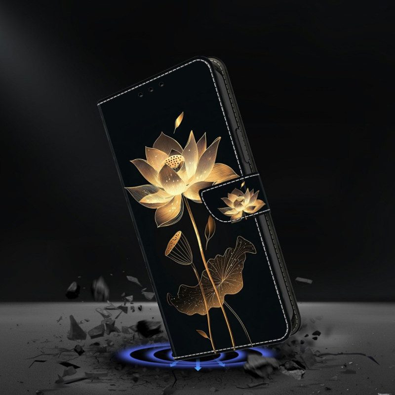 Lederhüllen Xiaomi Redmi Note 15 5g Goldener Lotus