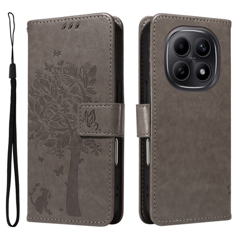 Lederhüllen Xiaomi Redmi Note 15 5g Handyhülle Katzen- Und Baummuster