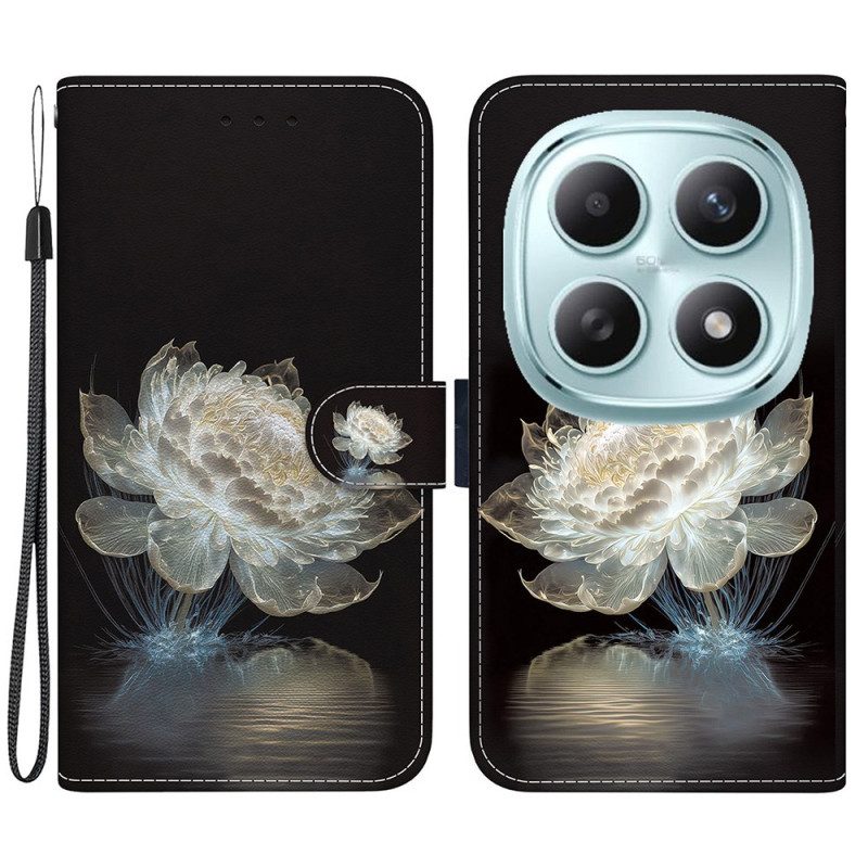 Lederhüllen Xiaomi Redmi Note 15 5g Handyhülle Kristall-pfingstrose