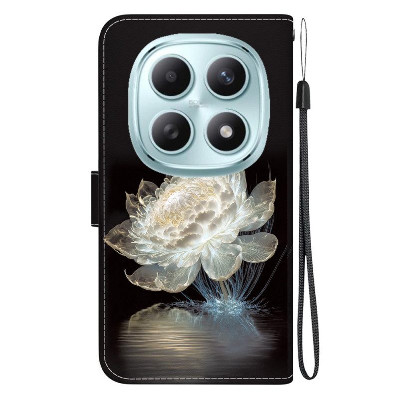 Lederhüllen Xiaomi Redmi Note 15 5g Handyhülle Kristall-pfingstrose