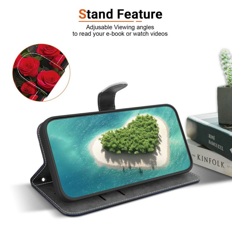 Lederhüllen Xiaomi Redmi Note 15 5g Handyhülle Perlmuttrosa Schmetterling