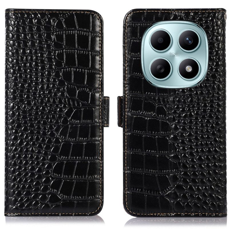 Lederhüllen Xiaomi Redmi Note 15 5g Handyhülle Rfid-schutz In Krokodiloptik