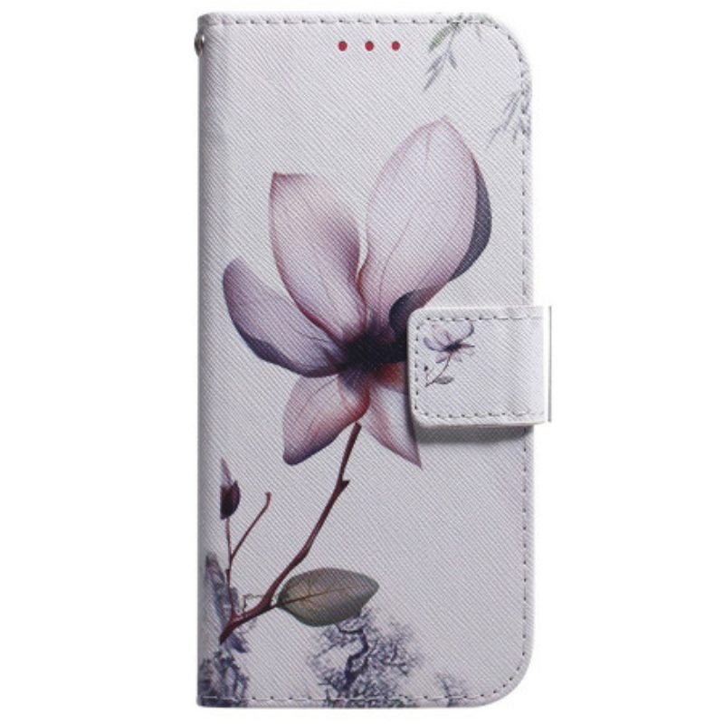 Lederhüllen Xiaomi Redmi Note 15 5g Handyhülle Rosa Blume